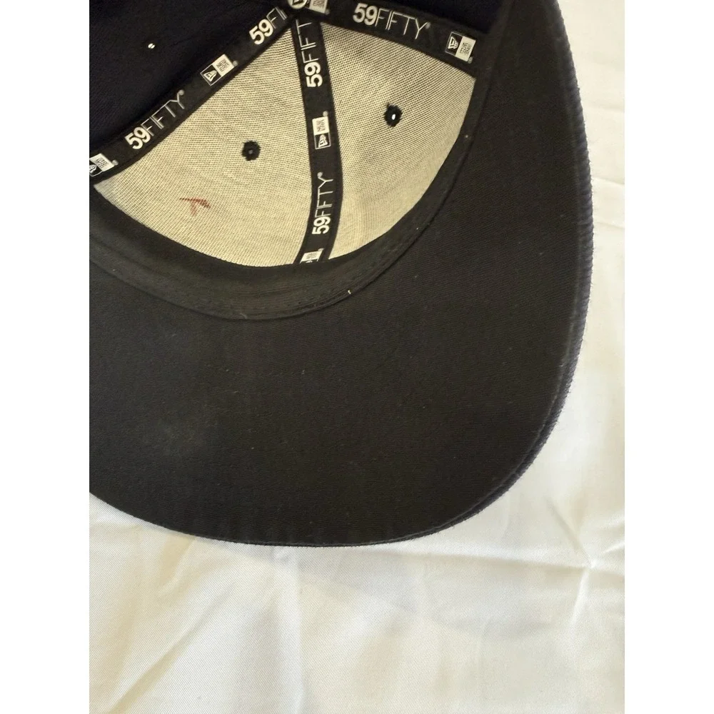 Vintage New Era Cleveland Indians Hat 7 5/8 Navy Blue 59FIFTY Fitted MLB Cap USA